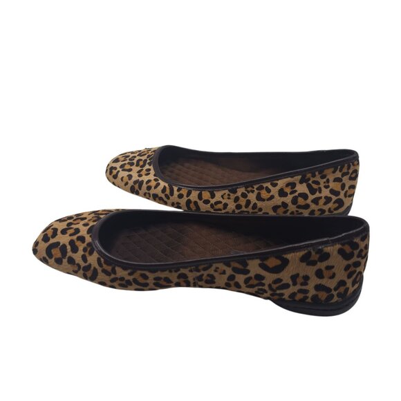 Enzo Angiolini Womens Leopard Print Square Toe Flats 6 M Faux Fur Slip-Ons - Picture 4 of 8